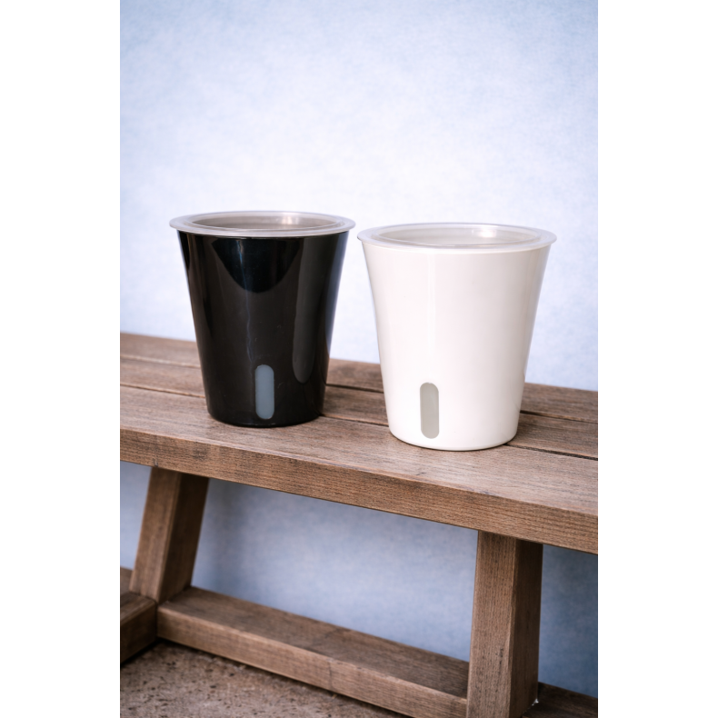 Plantscraper selvvandnings potte 7.5 cm HVID